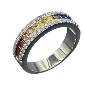 Multi Color CZ Eternity Band